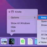 Tùy chọn "Keep in Dock" để giữ ứng dụng trên thanh Dock của macOS.