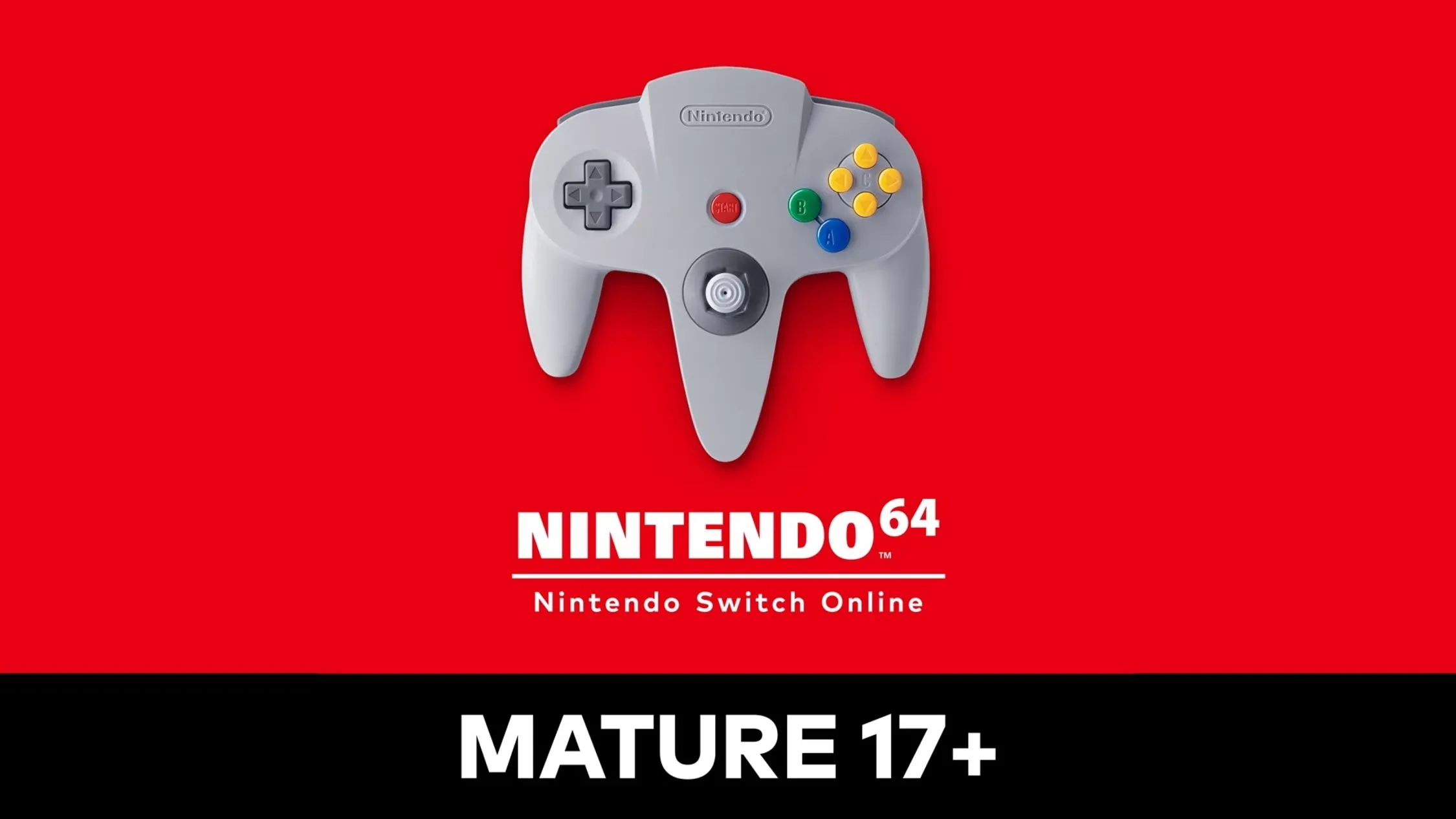 Ứng dụng giả lập Nintendo 64 Mature 17+ trên Nintendo Switch Online, phân loại game theo độ tuổi.