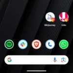 Ứng dụng Midjourney và Udio dưới dạng Lite App trên màn hình chính Android, thể hiện khả năng truy cập nhanh các công cụ web.