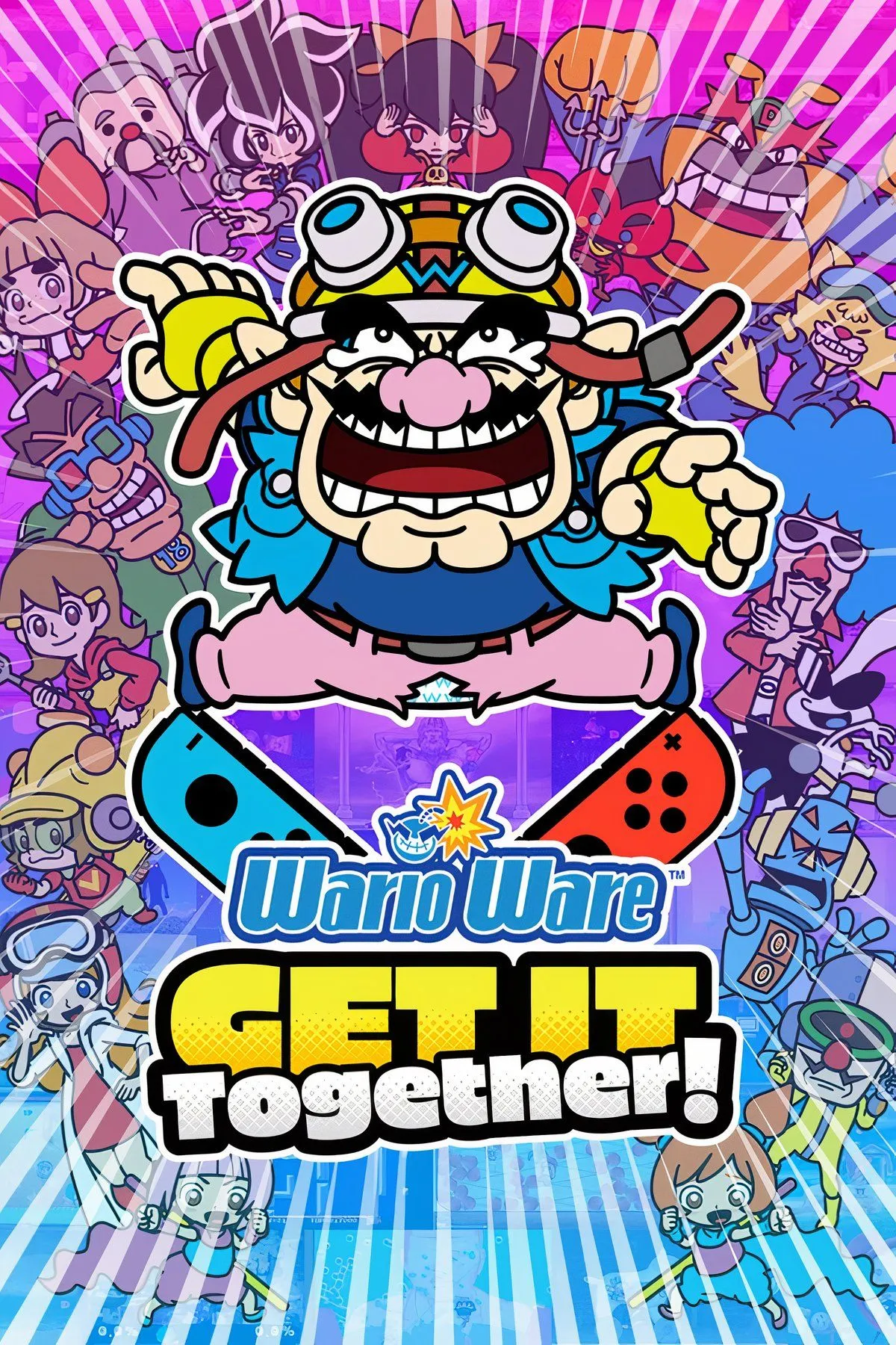 Wario và các nhân vật khác tham gia vào các mini-game tốc độ trong WarioWare: Get It Together!